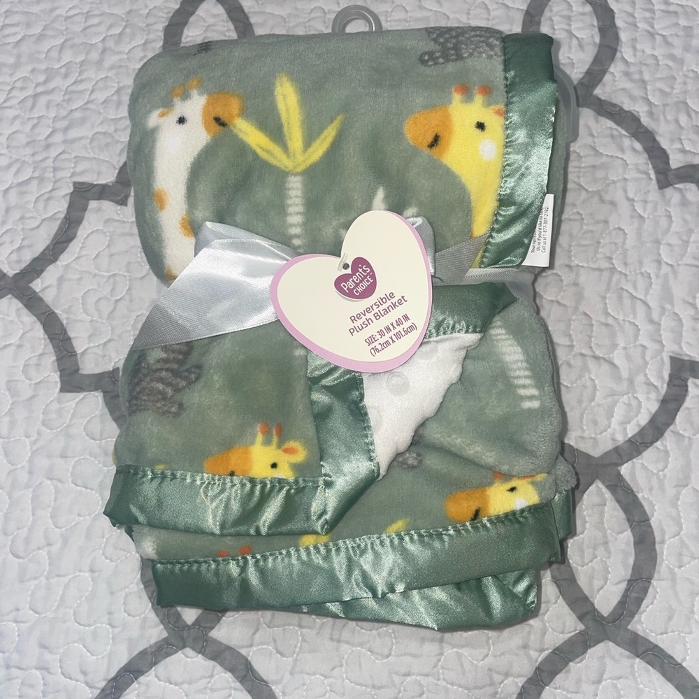 Parent’s Choice Reversible Plush Blanket Giraffe (30in X 40in)